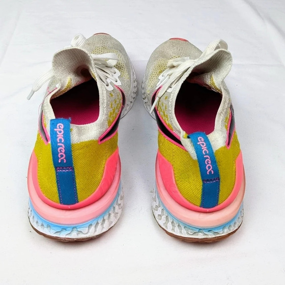Nike Epic React Flyknit 2 White/Pink Blast CI7583-100 Lace Up Sneakers Men 10.5 main image 2